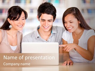 Happy Internet Women PowerPoint Template