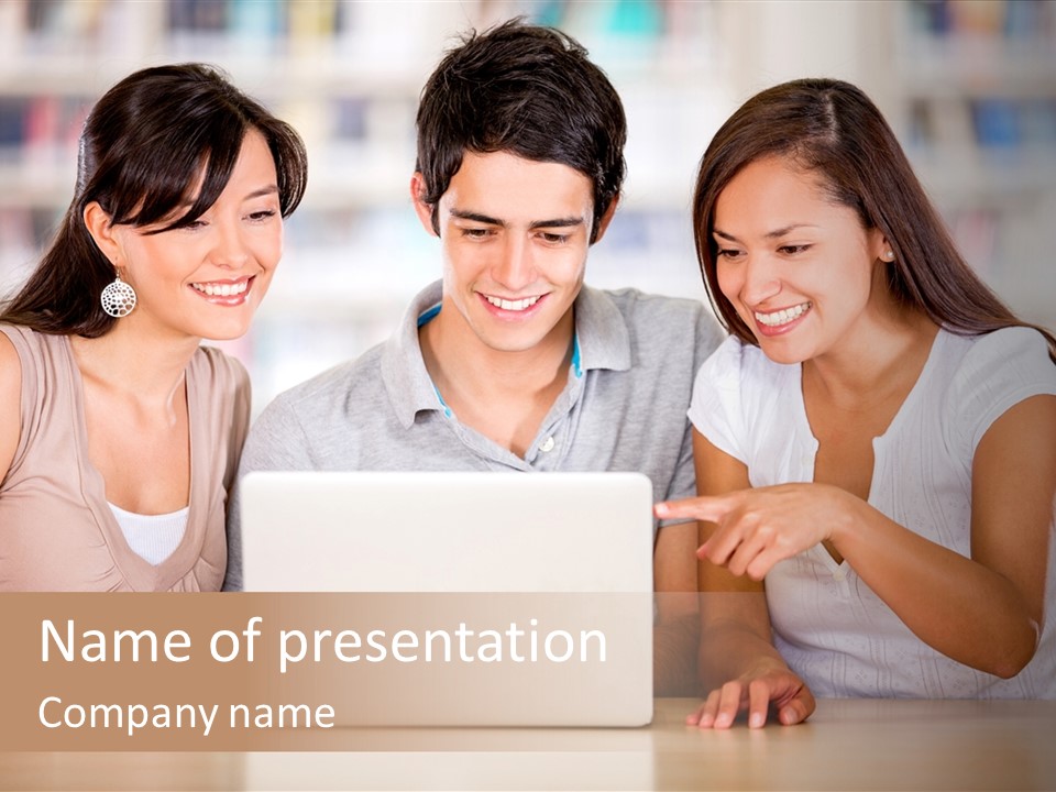 Happy Internet Women PowerPoint Template