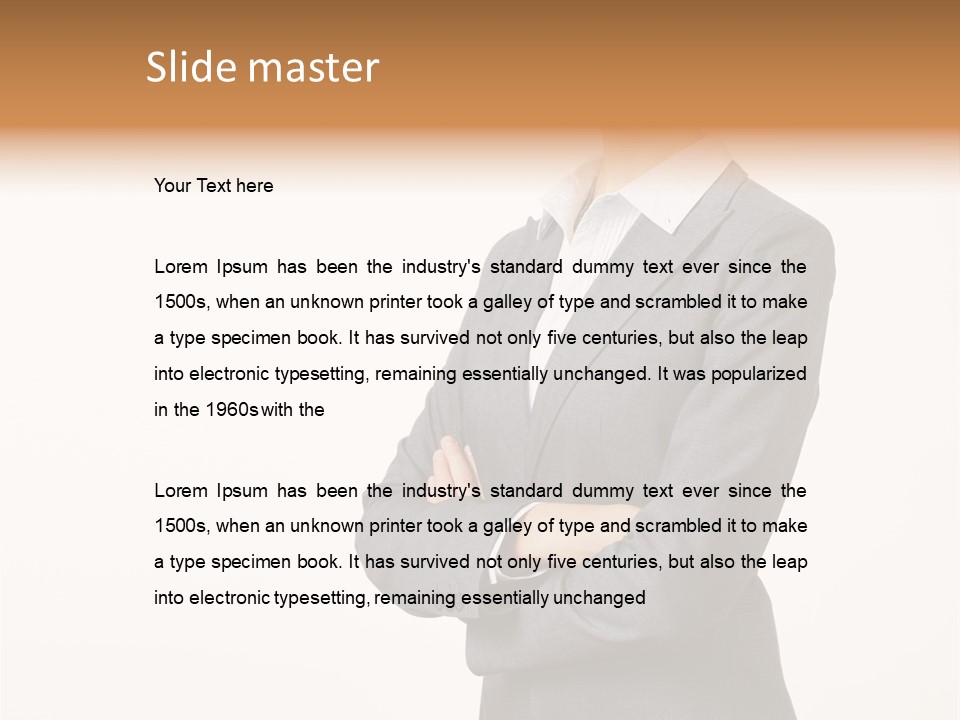 Suit Model Hand PowerPoint Template