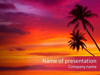 Water Vacation Red PowerPoint Template