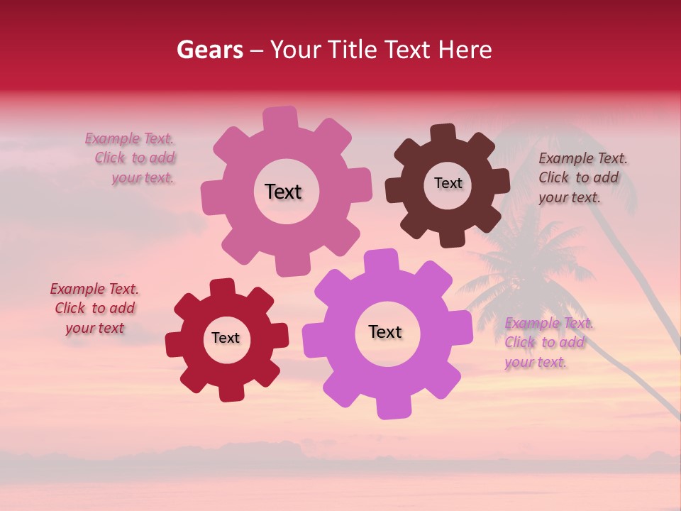 Water Vacation Red PowerPoint Template