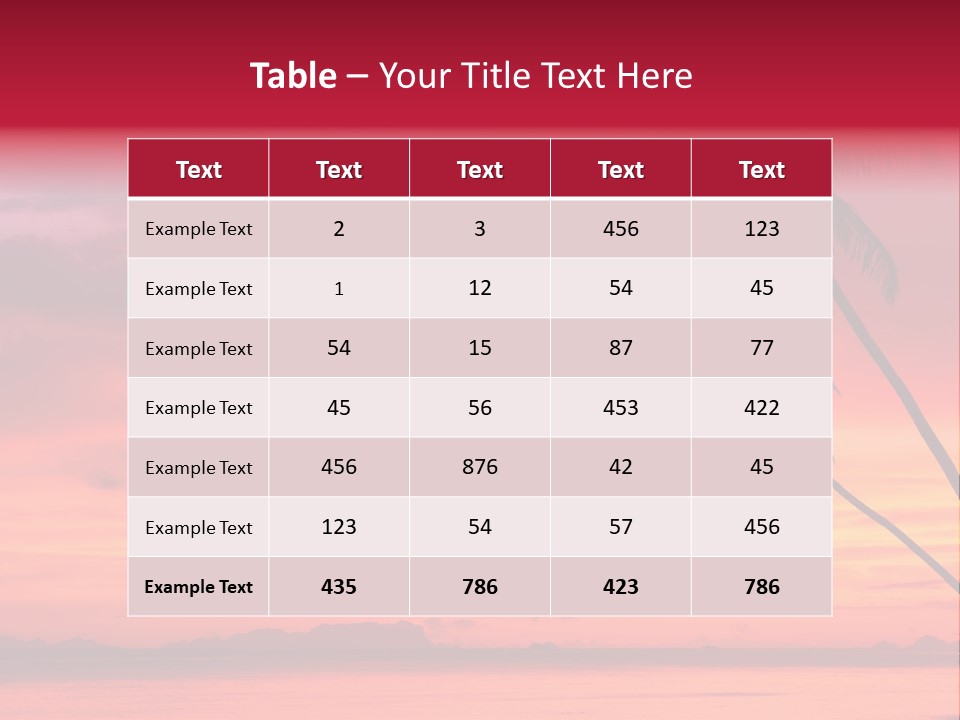 Water Vacation Red PowerPoint Template