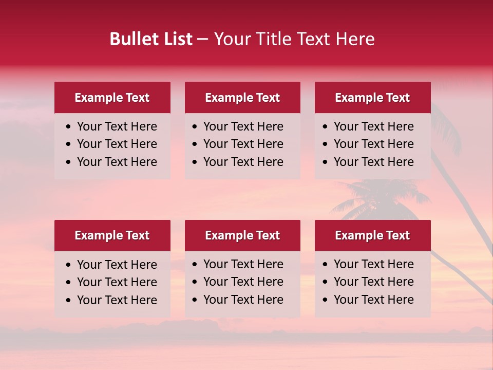 Water Vacation Red PowerPoint Template