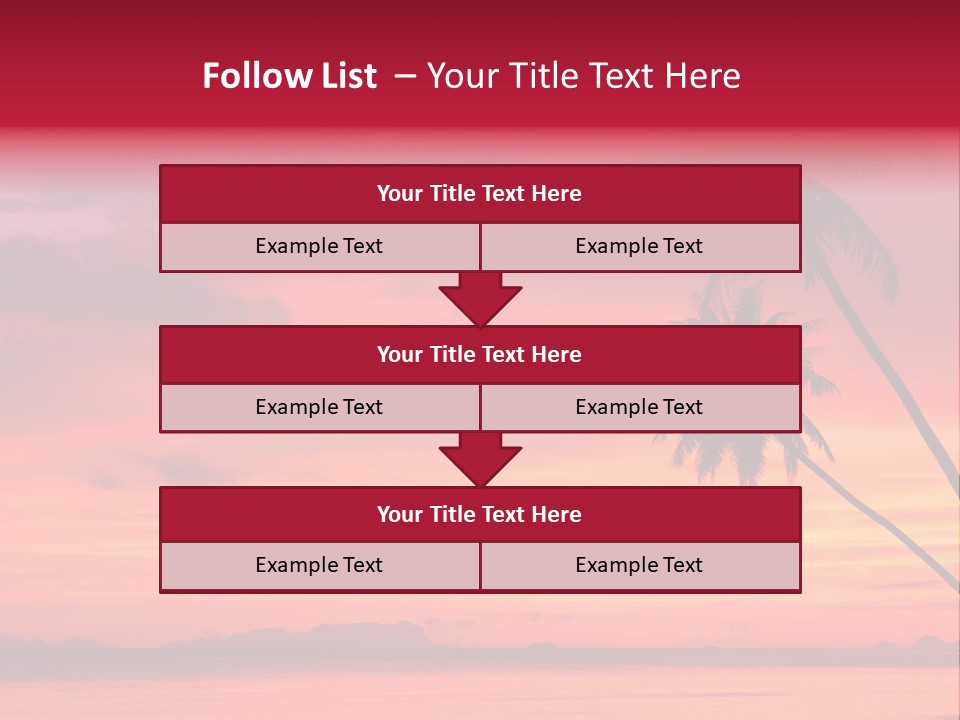 Water Vacation Red PowerPoint Template