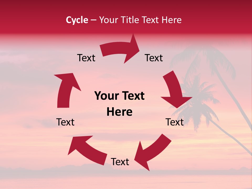 Water Vacation Red PowerPoint Template