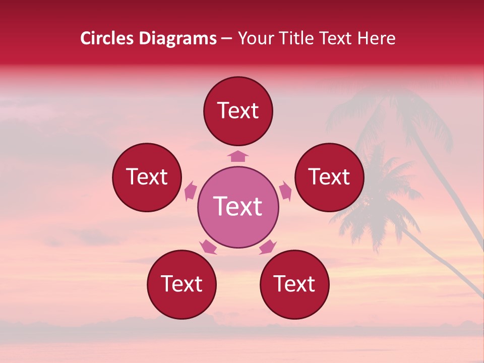 Water Vacation Red PowerPoint Template