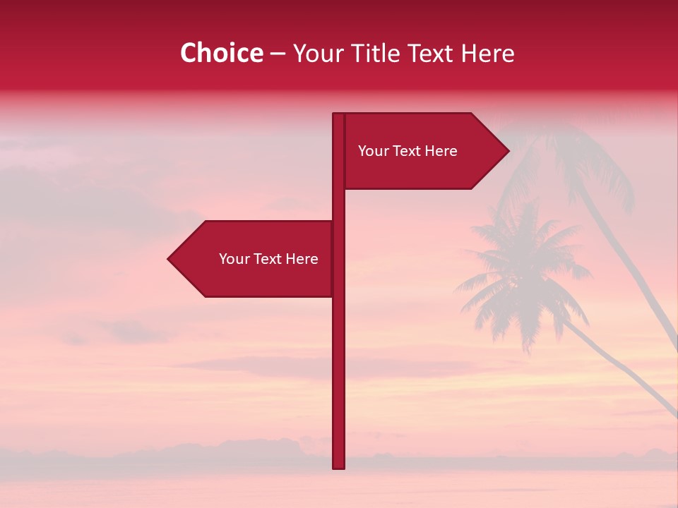 Water Vacation Red PowerPoint Template