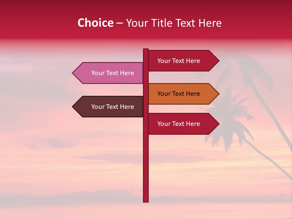 Water Vacation Red PowerPoint Template