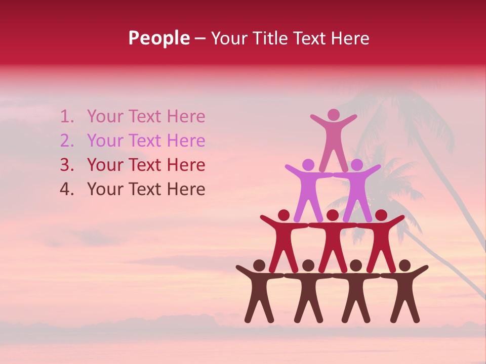 Water Vacation Red PowerPoint Template