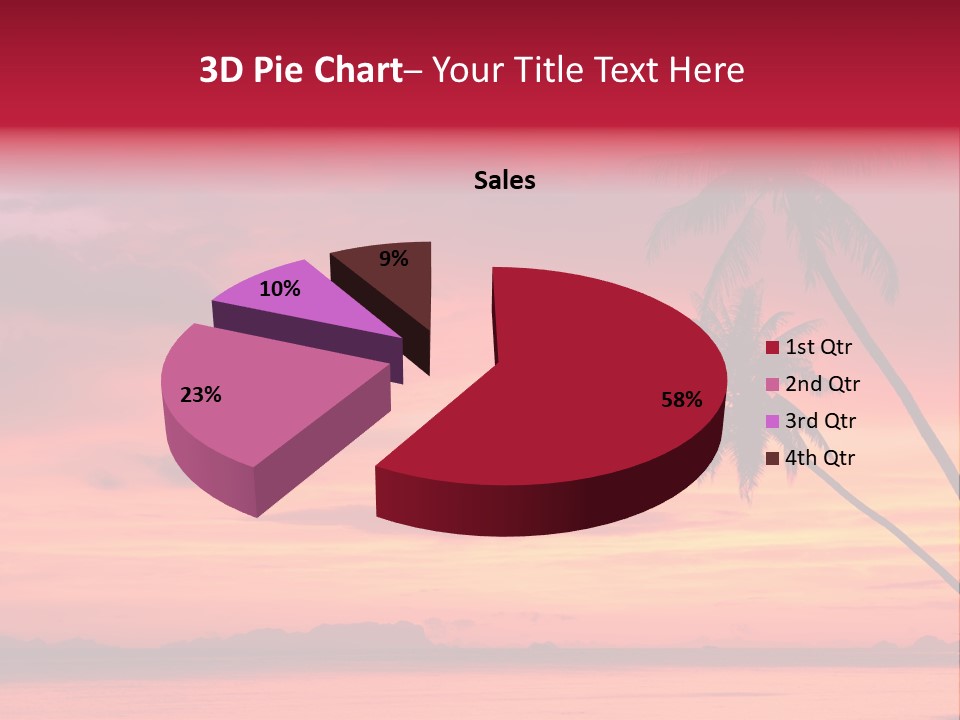 Water Vacation Red PowerPoint Template