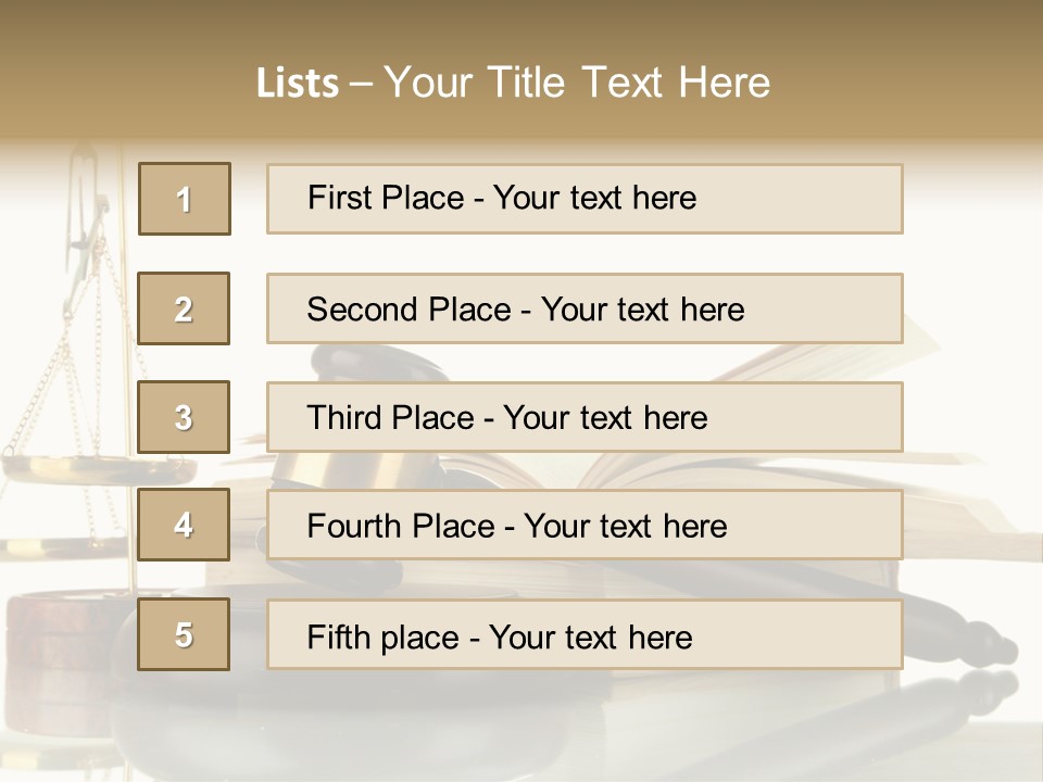 Judgement Symbol White PowerPoint Template