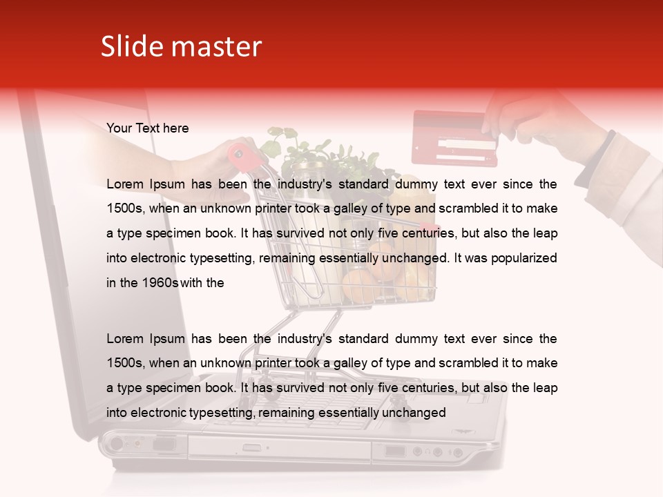 Metallic Basket Shop PowerPoint Template