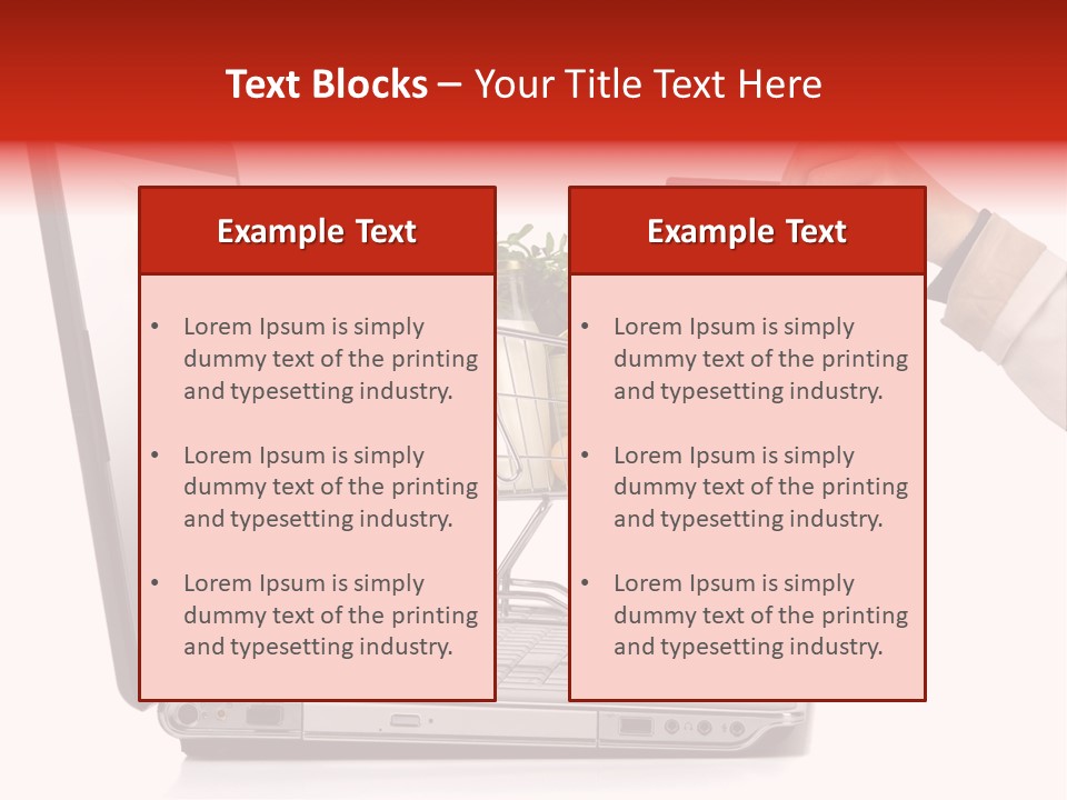Metallic Basket Shop PowerPoint Template
