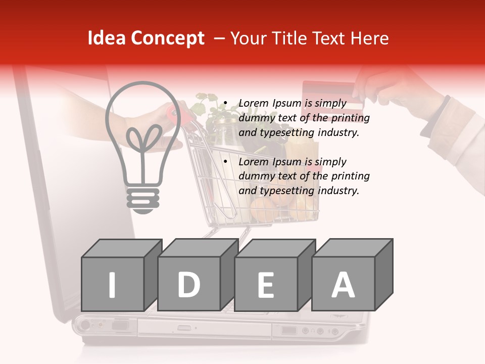 Metallic Basket Shop PowerPoint Template