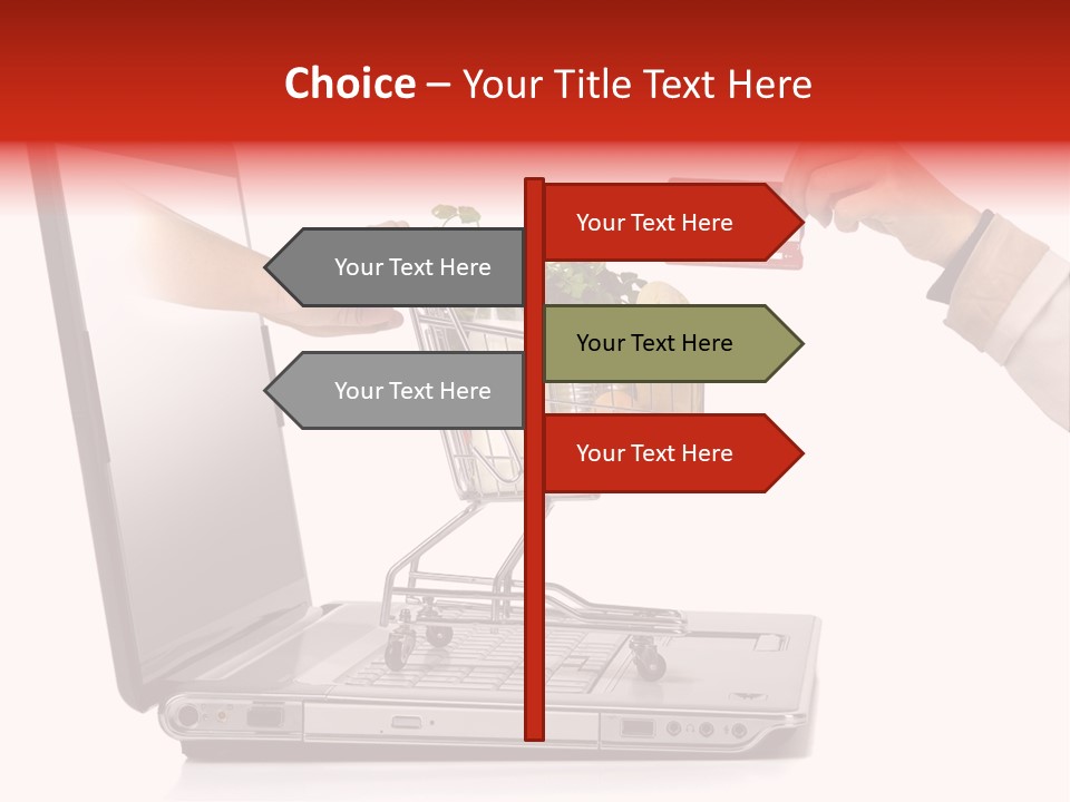 Metallic Basket Shop PowerPoint Template