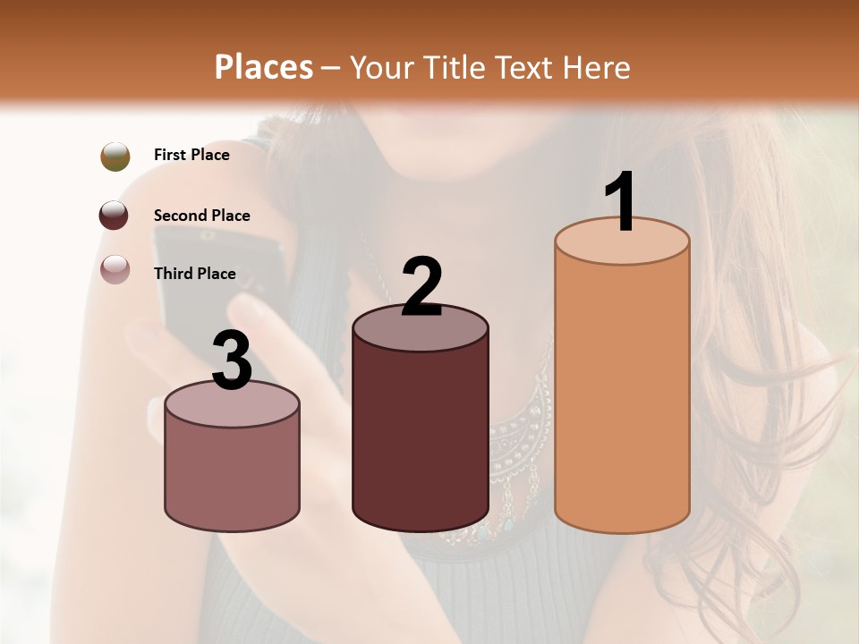 Wireless Girl Carefree PowerPoint Template