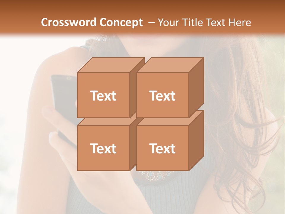 Wireless Girl Carefree PowerPoint Template