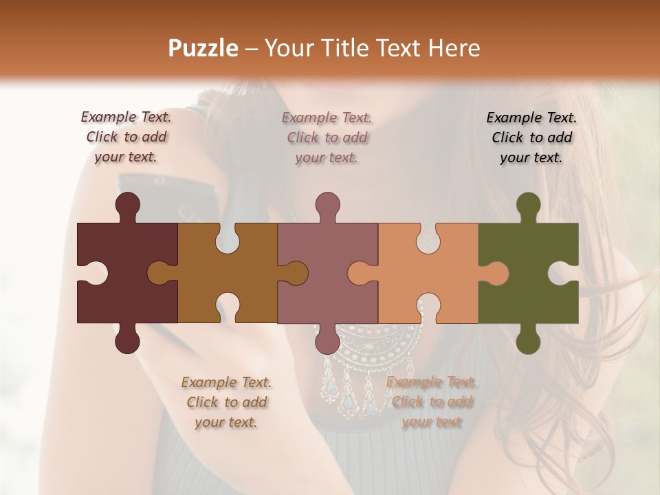 Wireless Girl Carefree PowerPoint Template