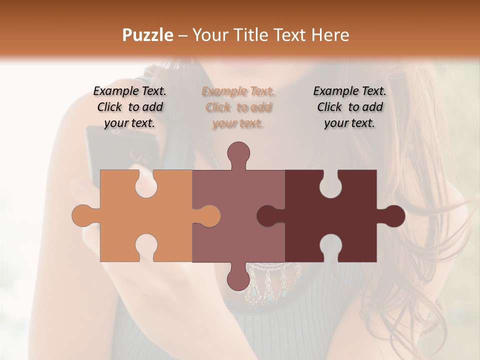 Wireless Girl Carefree PowerPoint Template