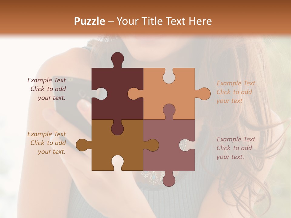 Wireless Girl Carefree PowerPoint Template