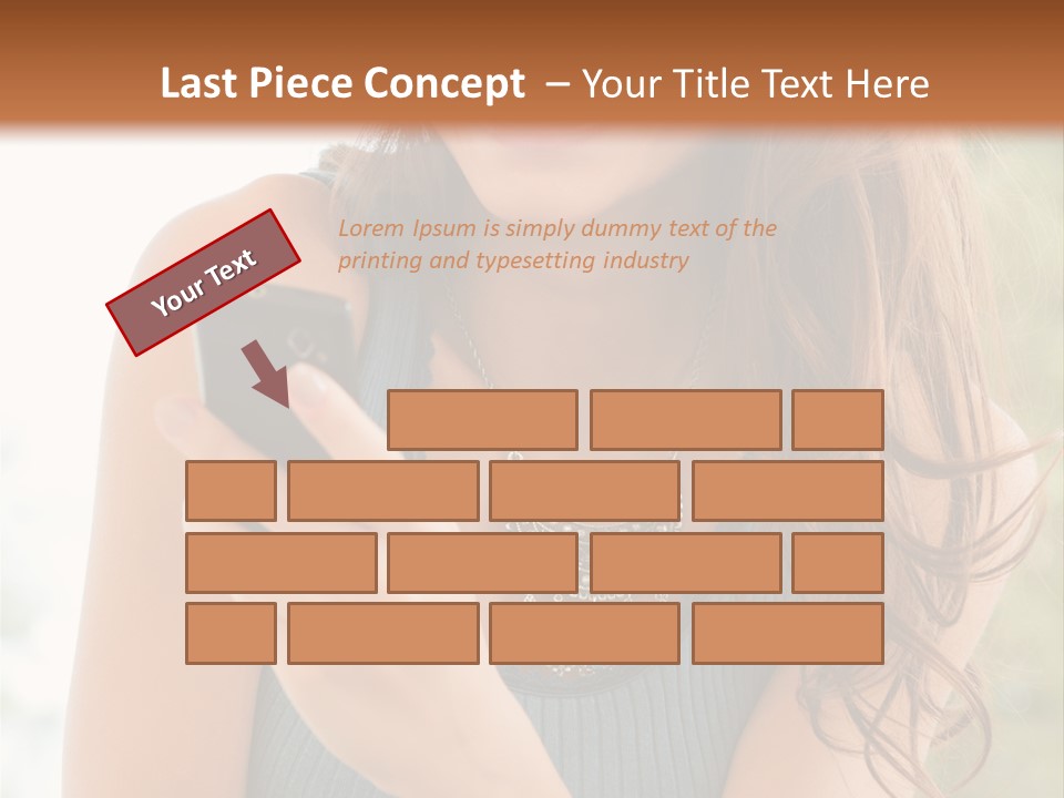 Wireless Girl Carefree PowerPoint Template