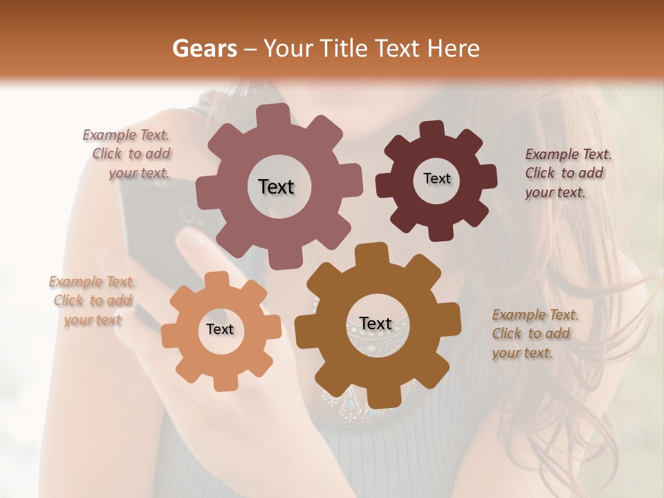 Wireless Girl Carefree PowerPoint Template