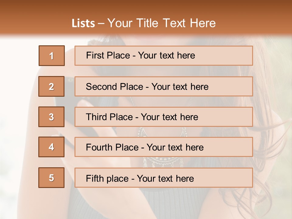 Wireless Girl Carefree PowerPoint Template
