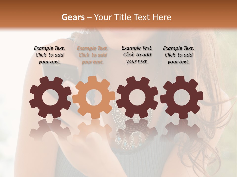 Wireless Girl Carefree PowerPoint Template