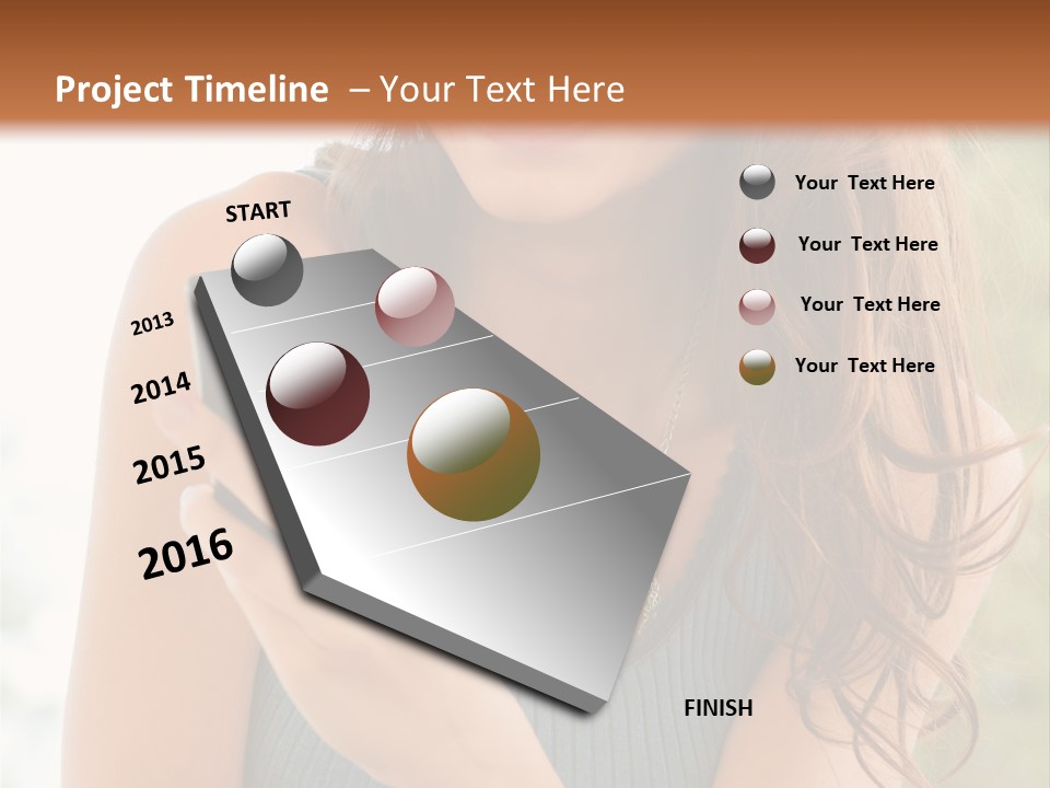 Wireless Girl Carefree PowerPoint Template