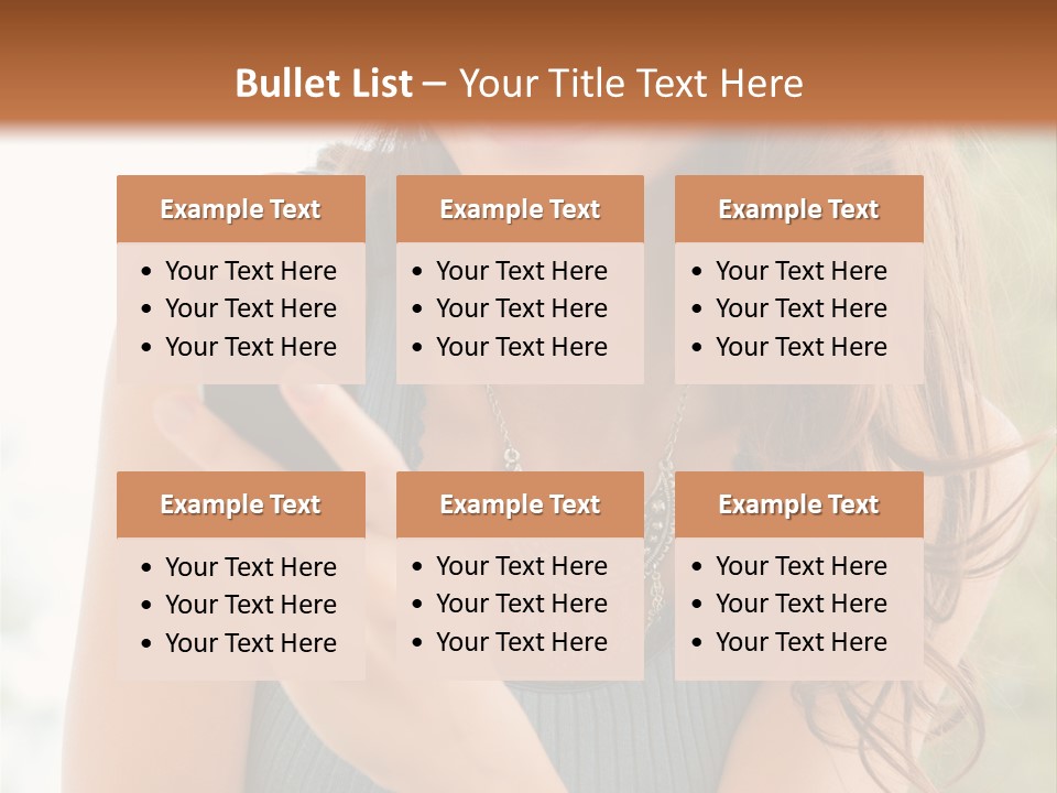 Wireless Girl Carefree PowerPoint Template