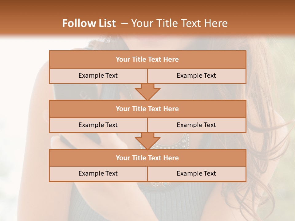 Wireless Girl Carefree PowerPoint Template