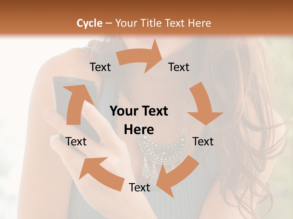 Wireless Girl Carefree PowerPoint Template