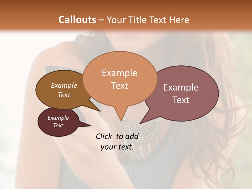 Wireless Girl Carefree PowerPoint Template