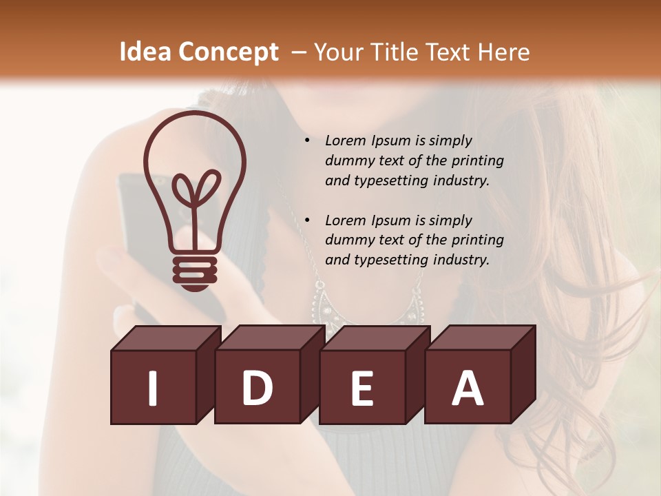 Wireless Girl Carefree PowerPoint Template