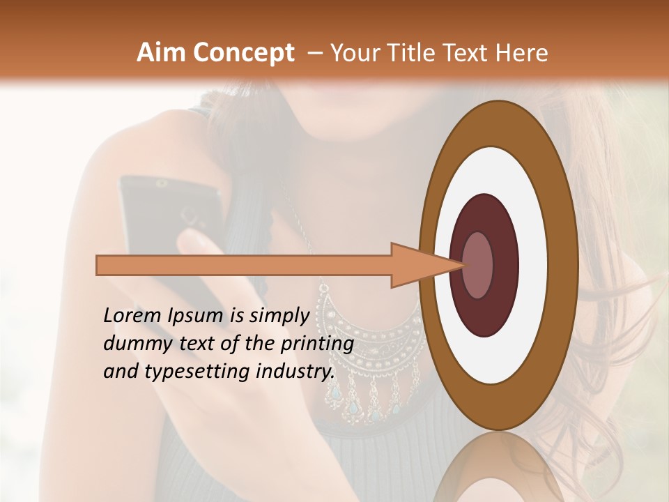 Wireless Girl Carefree PowerPoint Template