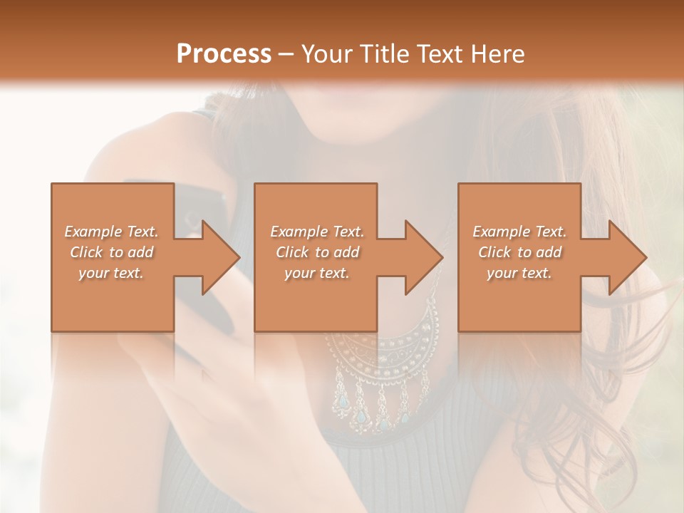 Wireless Girl Carefree PowerPoint Template