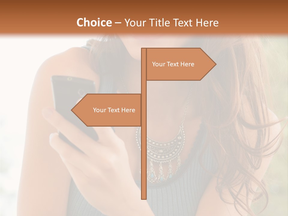 Wireless Girl Carefree PowerPoint Template