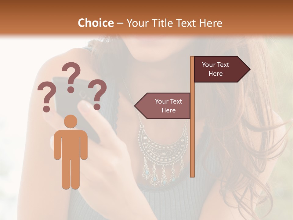 Wireless Girl Carefree PowerPoint Template