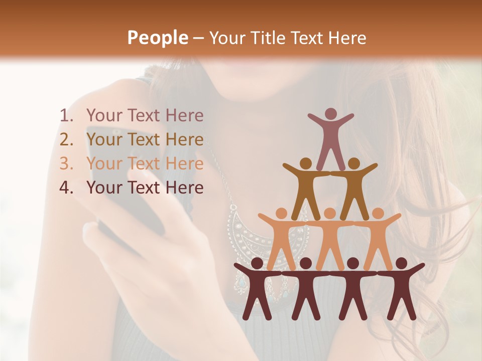 Wireless Girl Carefree PowerPoint Template