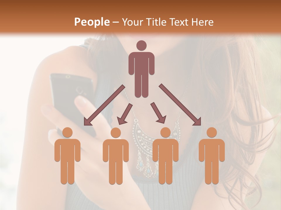 Wireless Girl Carefree PowerPoint Template