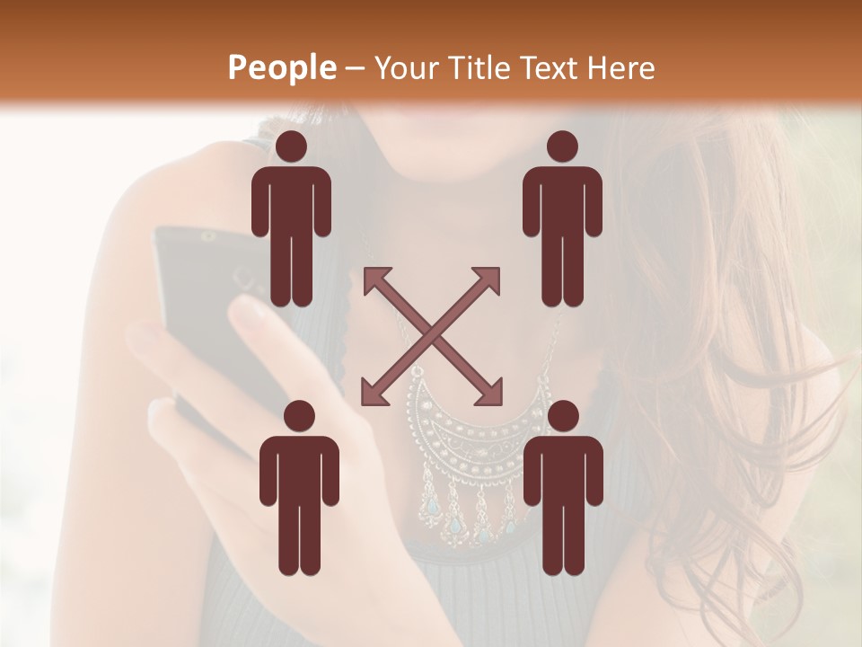 Wireless Girl Carefree PowerPoint Template