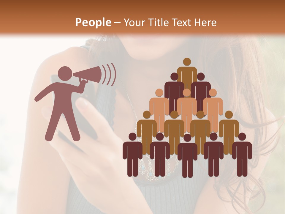 Wireless Girl Carefree PowerPoint Template