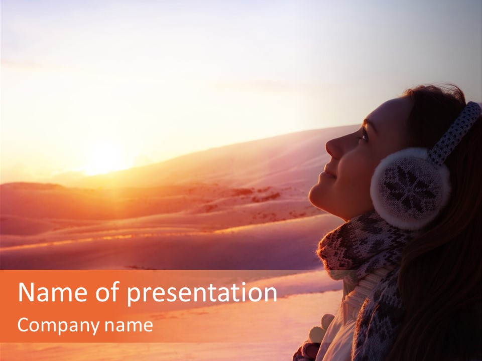 Winter Earmuff Young PowerPoint Template