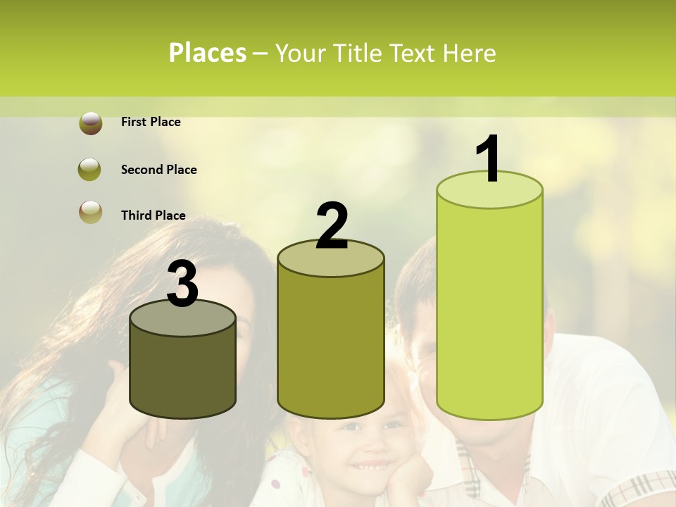 A Family Laying In The Grass With A Green Background PowerPoint Template