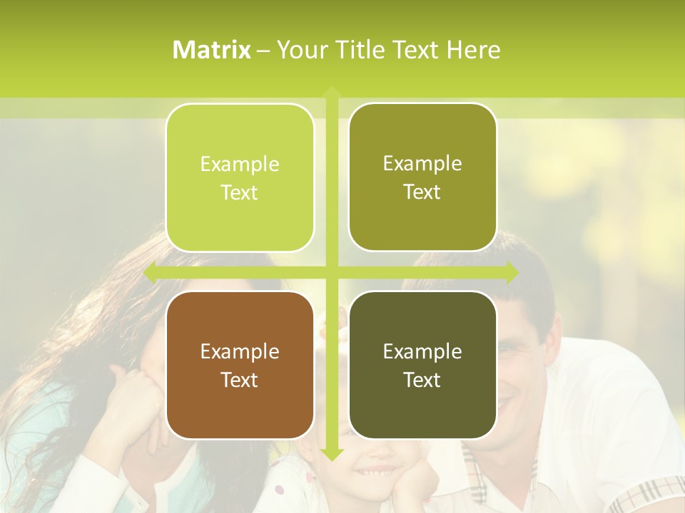 A Family Laying In The Grass With A Green Background PowerPoint Template