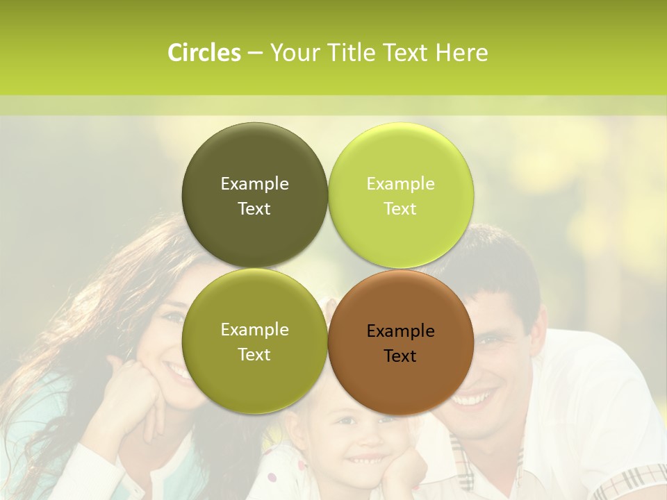 A Family Laying In The Grass With A Green Background PowerPoint Template