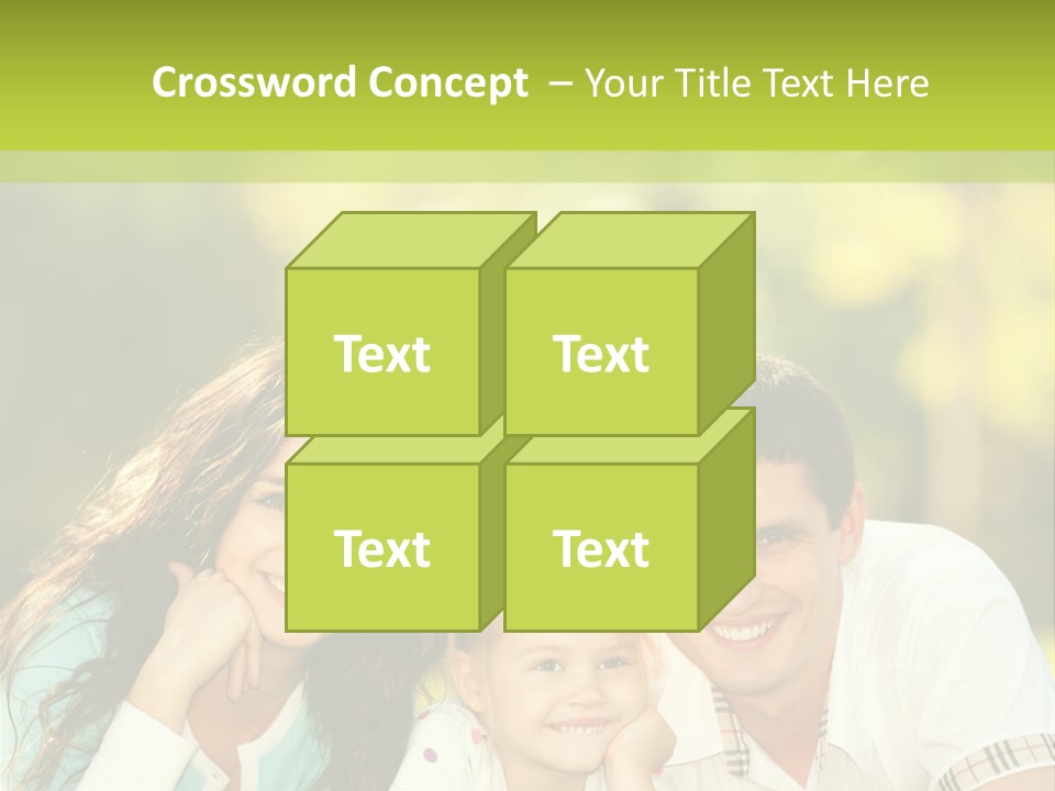 A Family Laying In The Grass With A Green Background PowerPoint Template