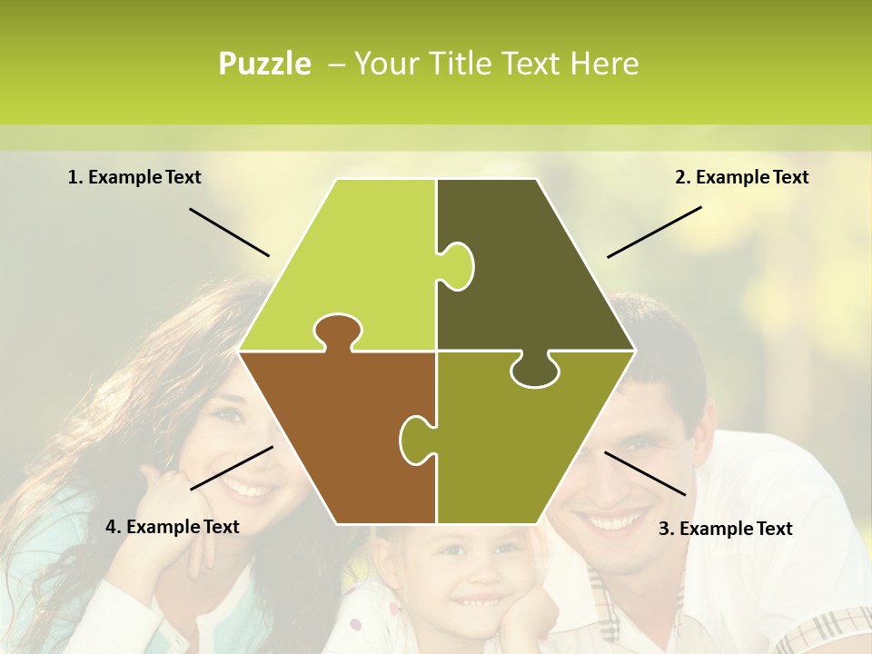 A Family Laying In The Grass With A Green Background PowerPoint Template