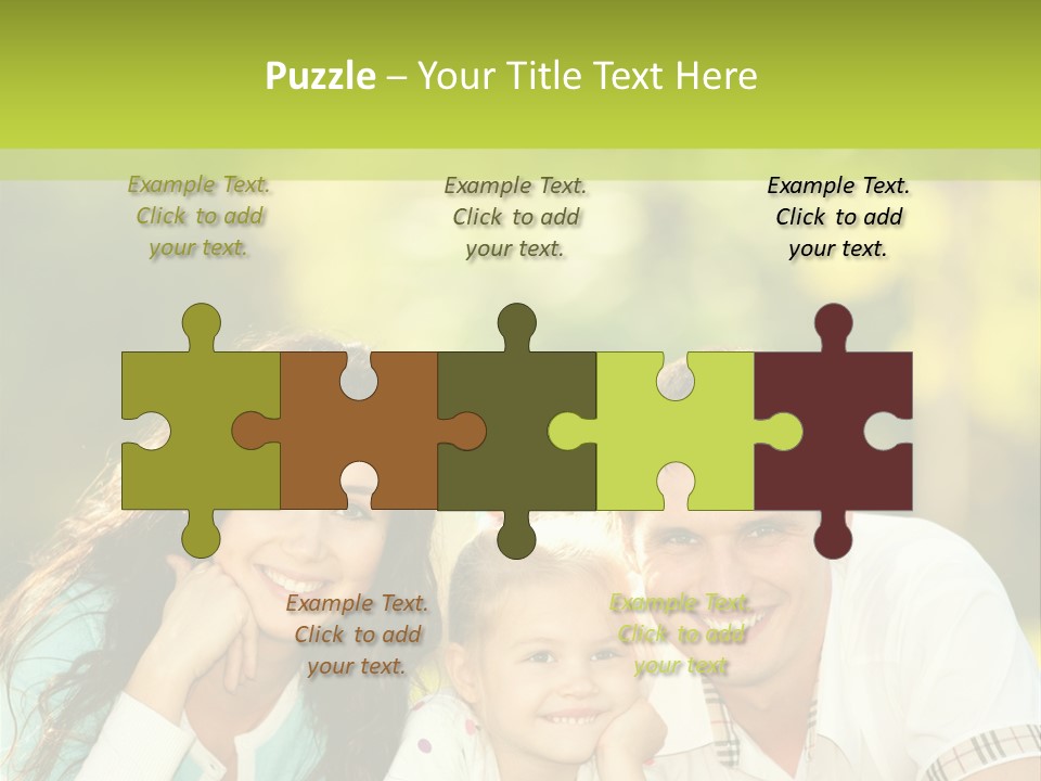 A Family Laying In The Grass With A Green Background PowerPoint Template