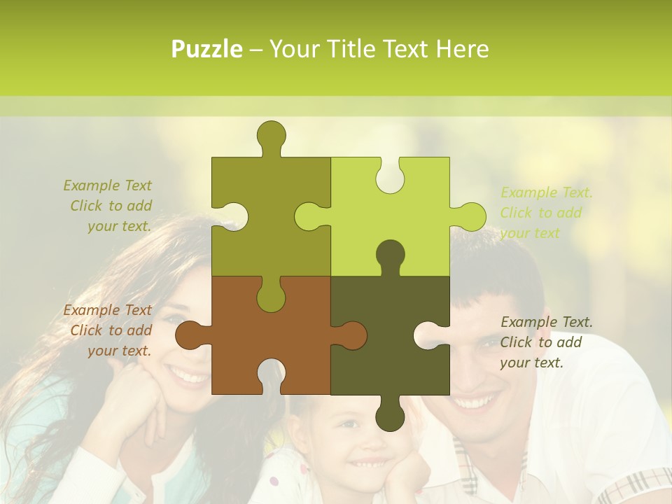 A Family Laying In The Grass With A Green Background PowerPoint Template
